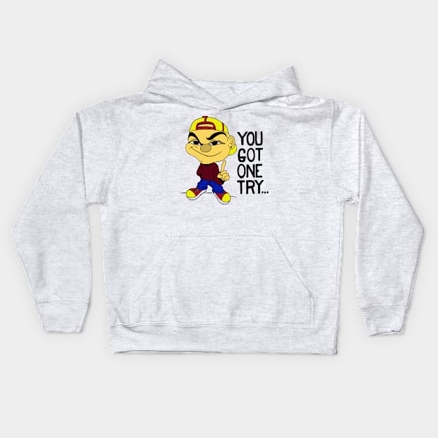 Thug Life One try Kids Hoodie by salesgod